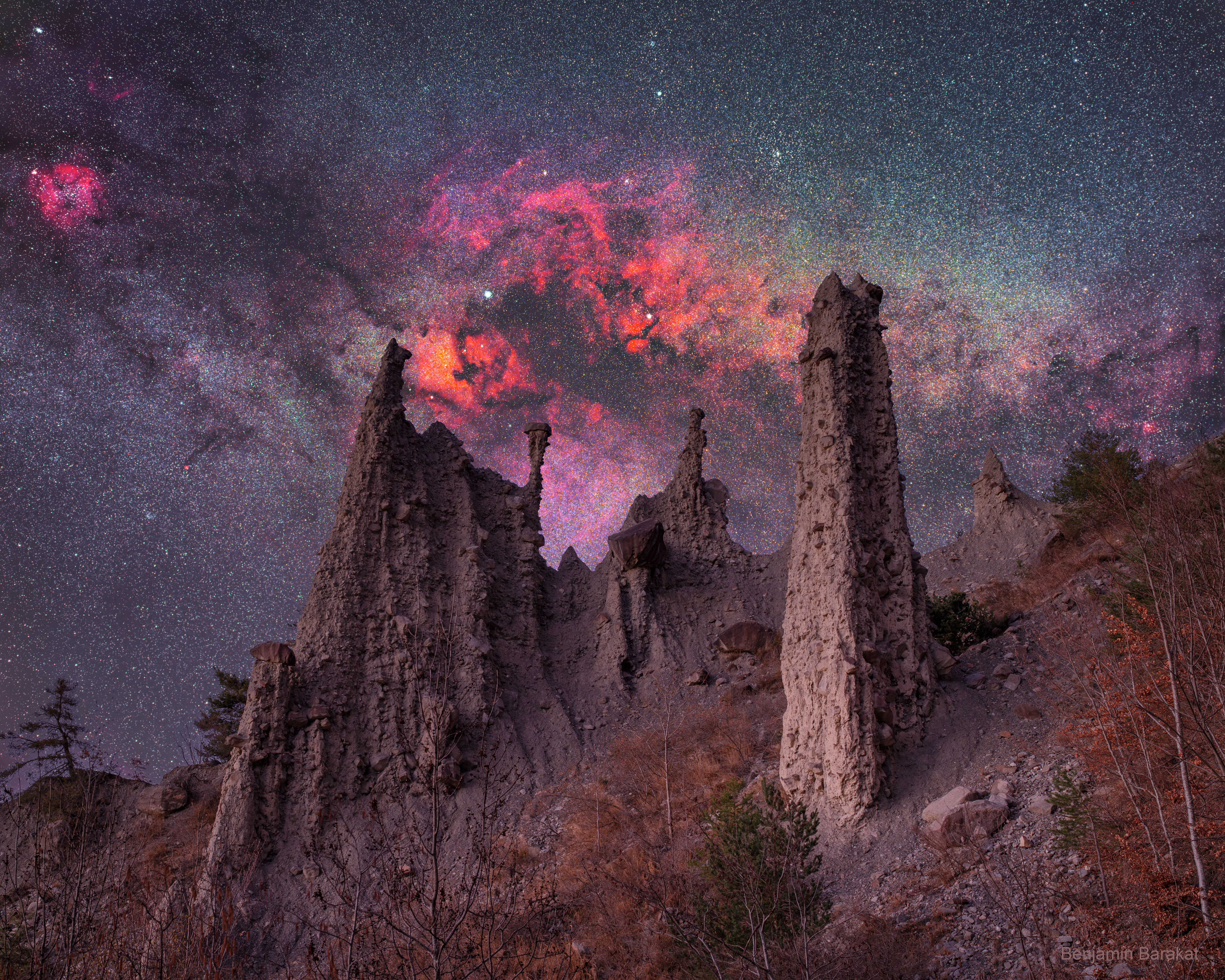 APOD: 2022 May 16 – Milky Way over French Alp Hoodoos