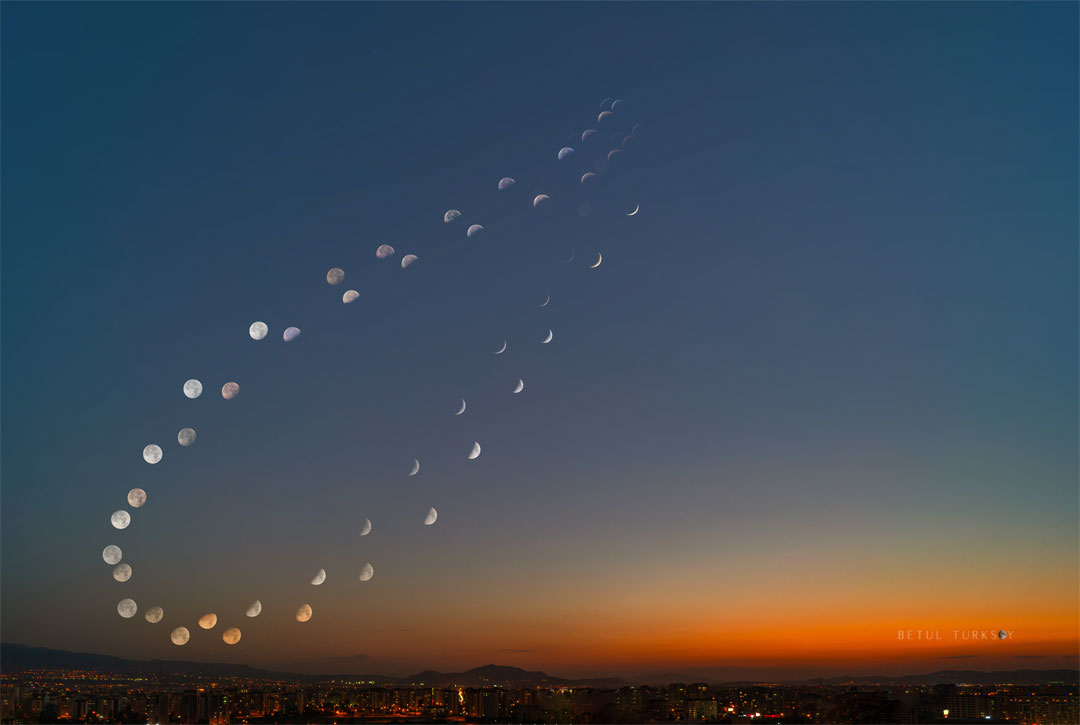 APOD: 2022 October 10 – A Double Lunar Analemma over Turkey
