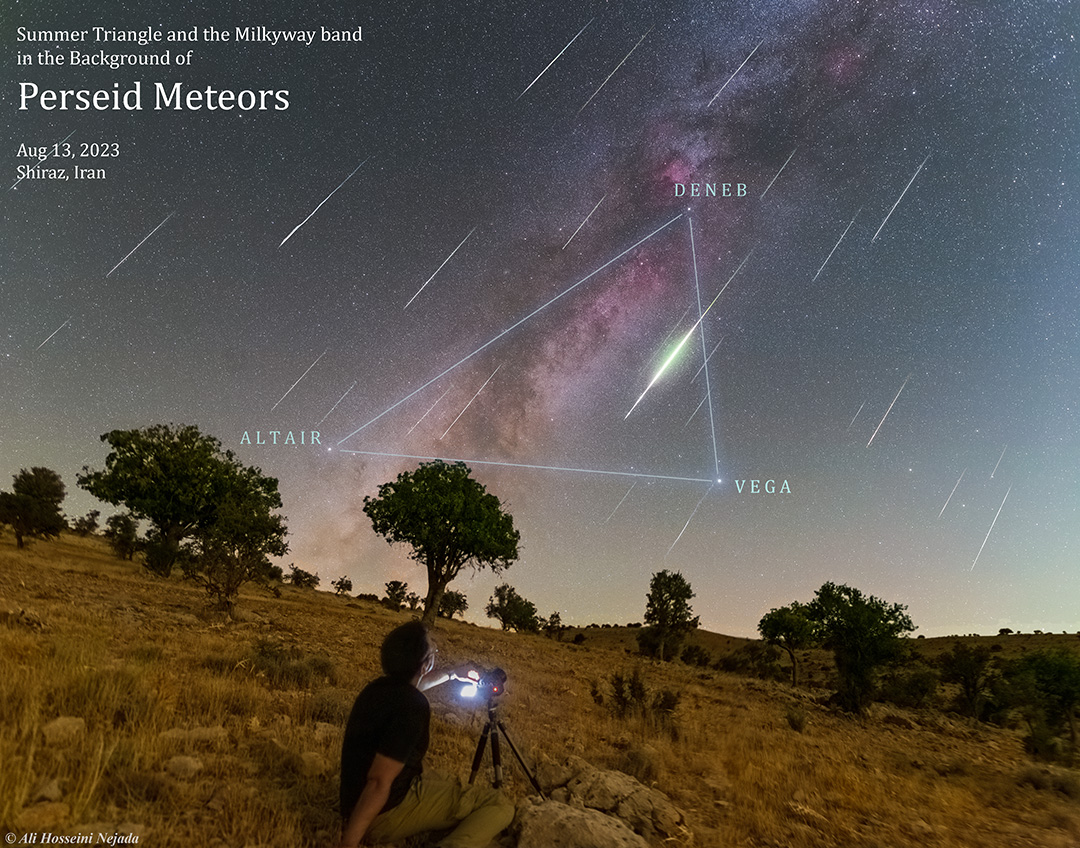 APOD: 2023 August 24 – Meteors along the Milky Way