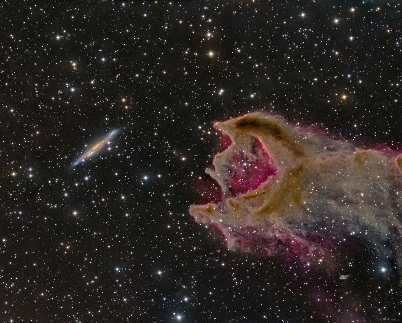 CG4: The Globule and the Galaxy — APOD for 2023-01-04