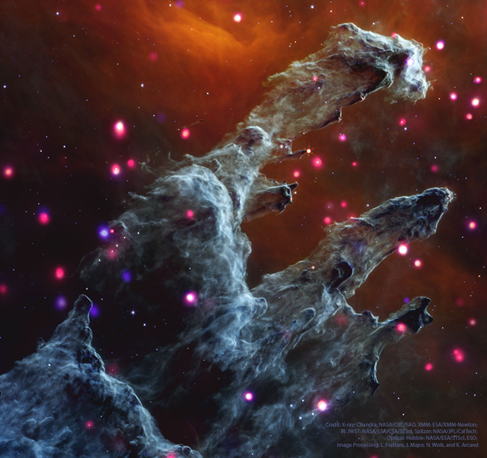 APOD: 2023 July 25 – The Eagle Nebula with Xray Hot Stars