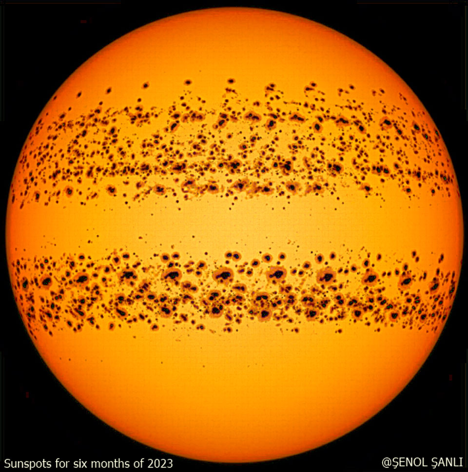 APOD: 2023 July 11 – Sunspots on an Active Sun