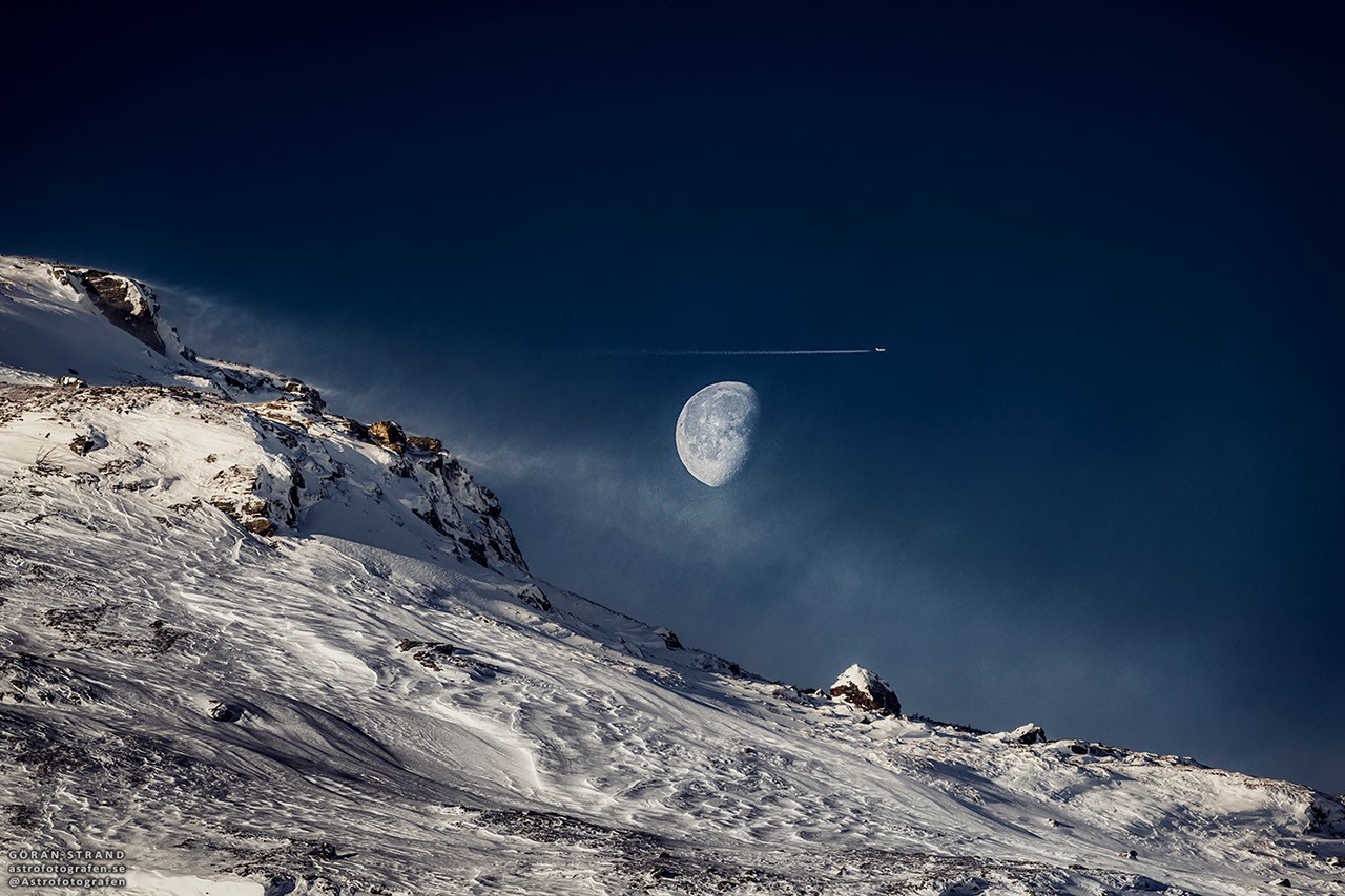 Gibbous Moon beyond Swedish Mountain — APOD for 2023-11-12