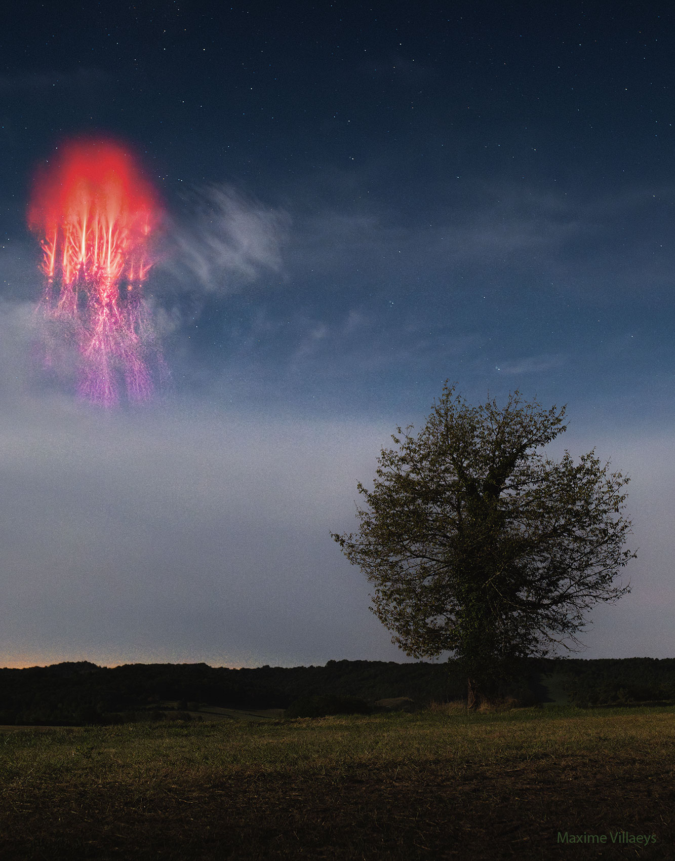 APOD: 2023 September 18 – The Red Sprite and the Tree
