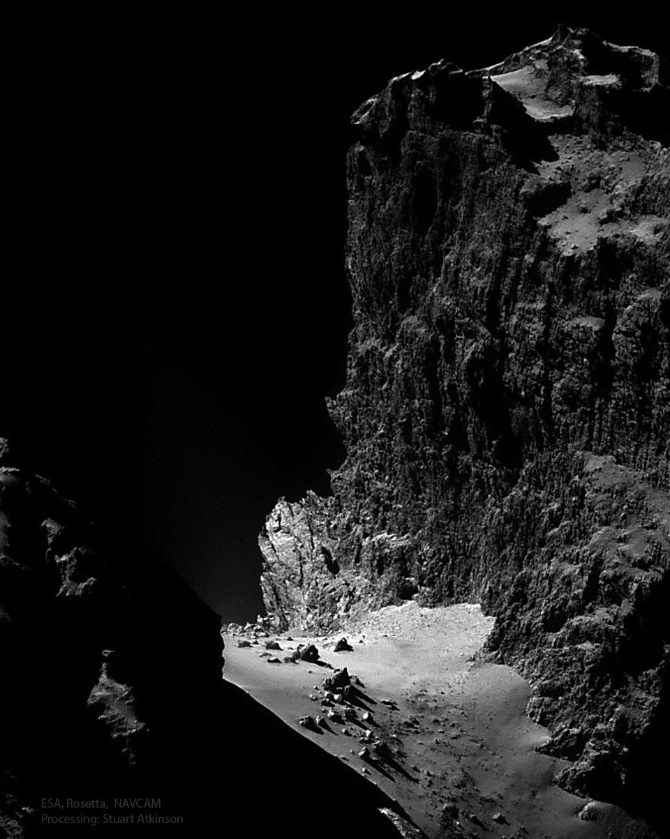 APOD: 2024 December 16 – A Kilometer High Cliff on Comet Churyumov Gerasimenko