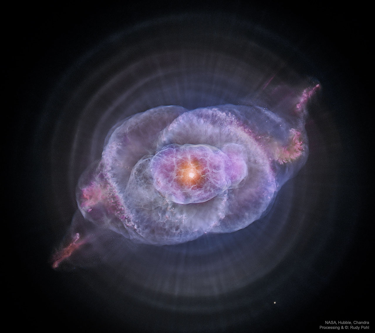 APOD: 2024 January 7 – The Cats Eye Nebula in Optical and X-ray