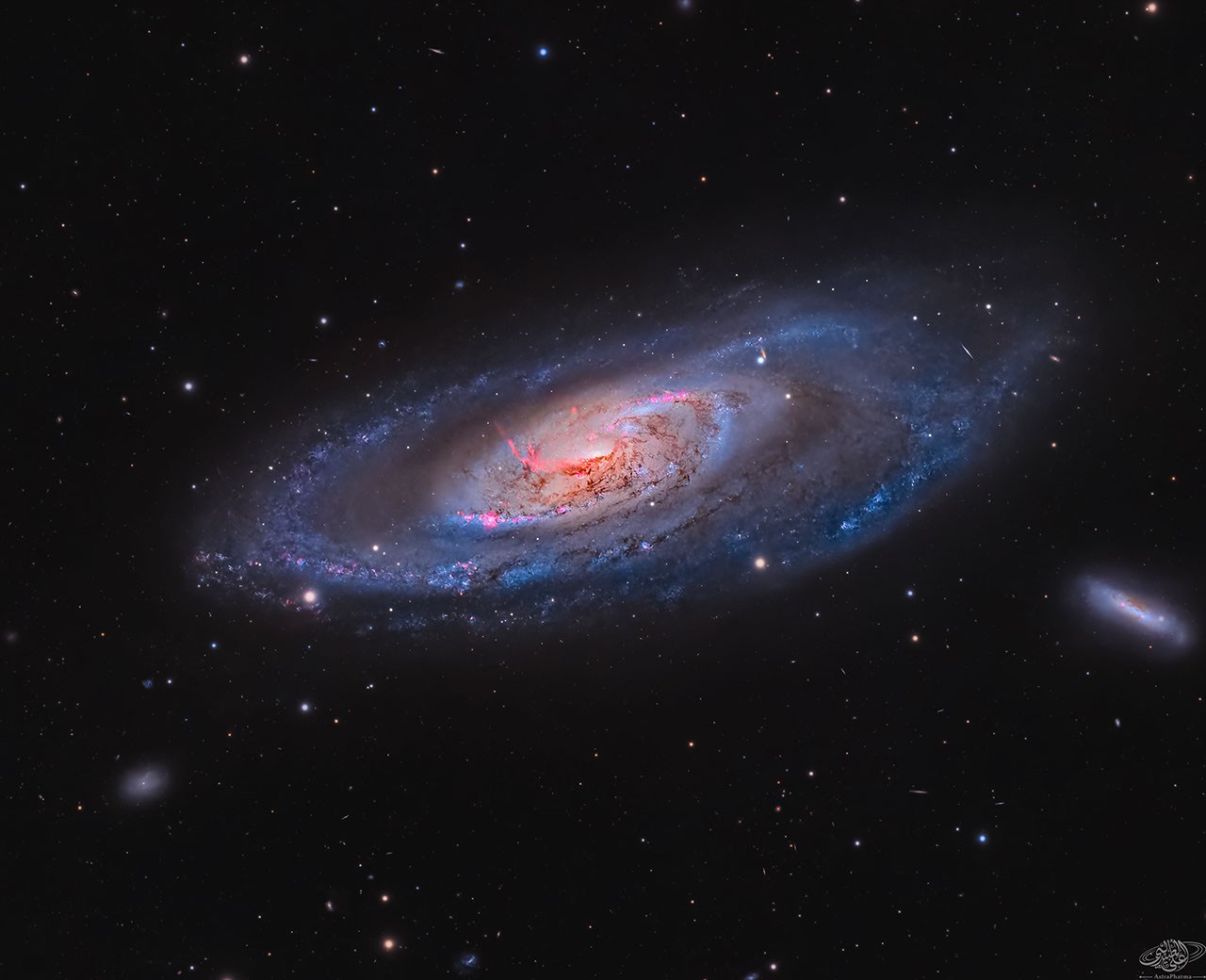 M106: A Spiral Galaxy with a Strange Center — APOD for 2024-10-09