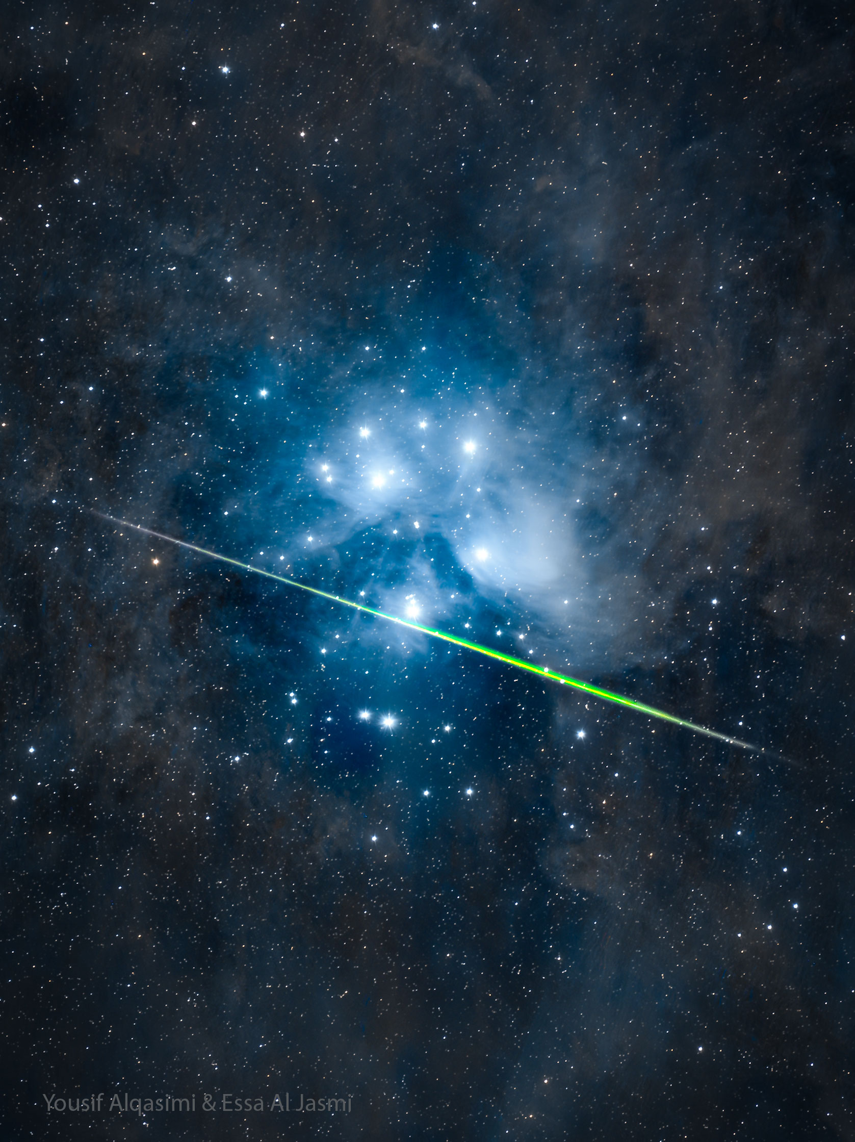 APOD: 2025 August 25 – The Meteor and the Star Cluster
