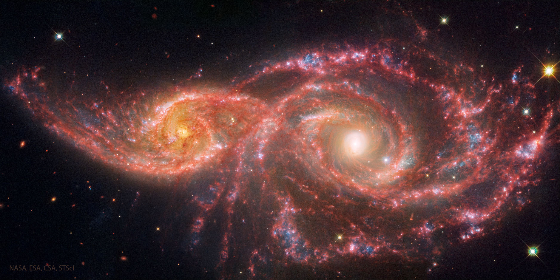 APOD: 2025 January 6 – Colliding Spiral Galaxies from Webb and Hubble