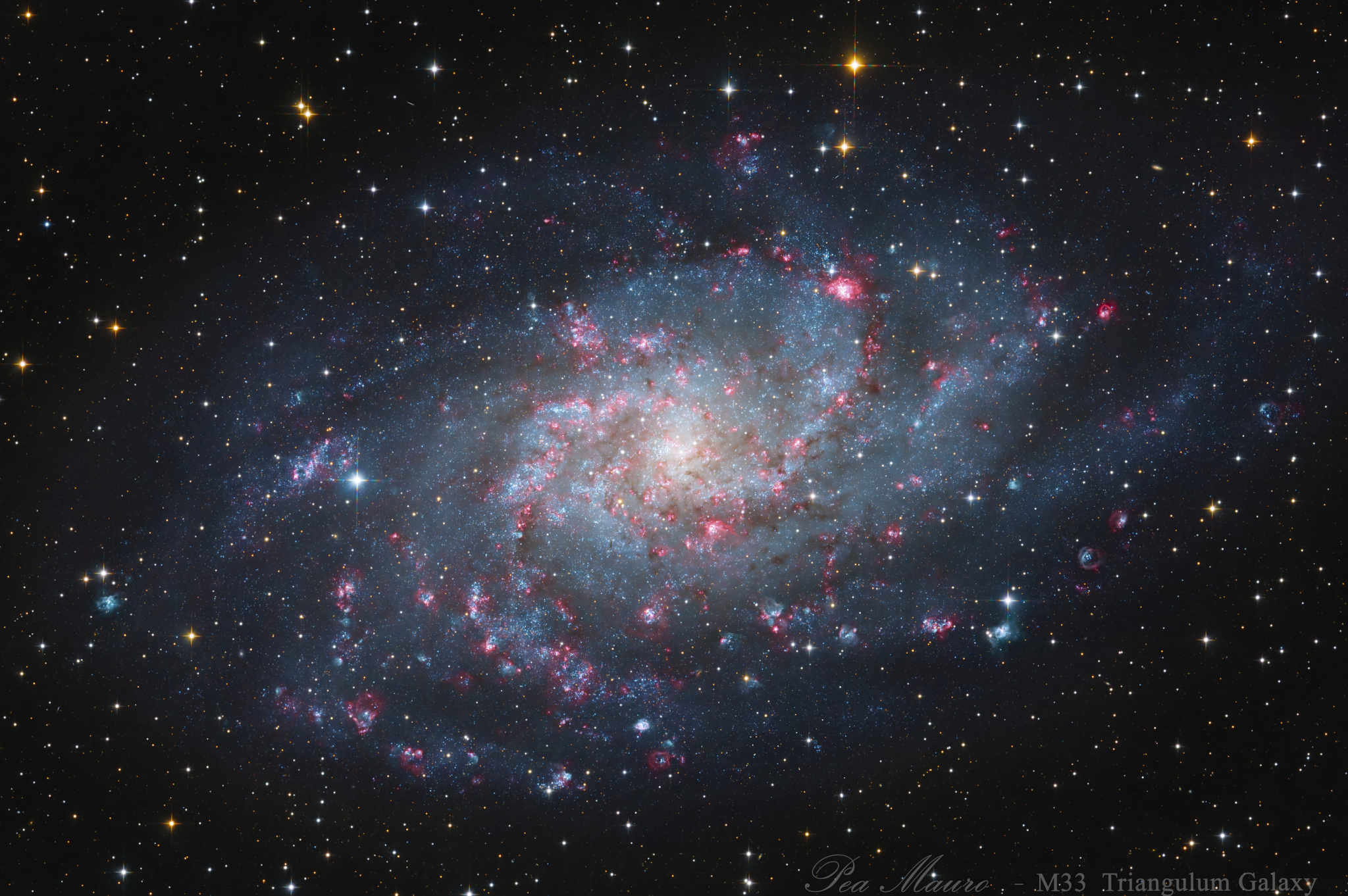 APOD: 2025 January 30 – Hydrogen Clouds of M33
