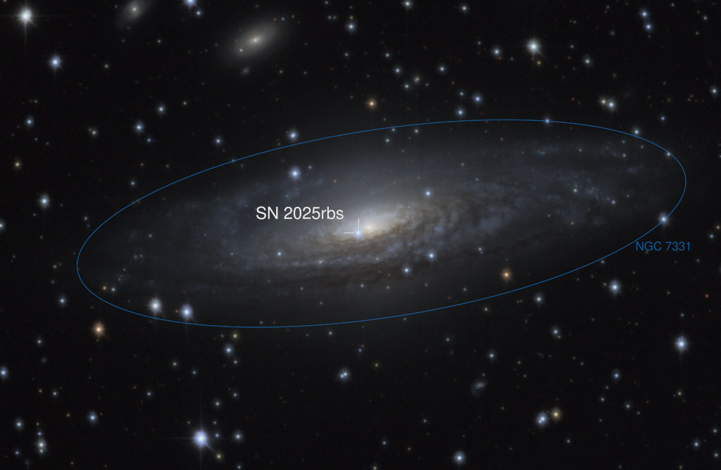Supernova 2025rbs in NGC 7331 — APOD for 2025-07-31
