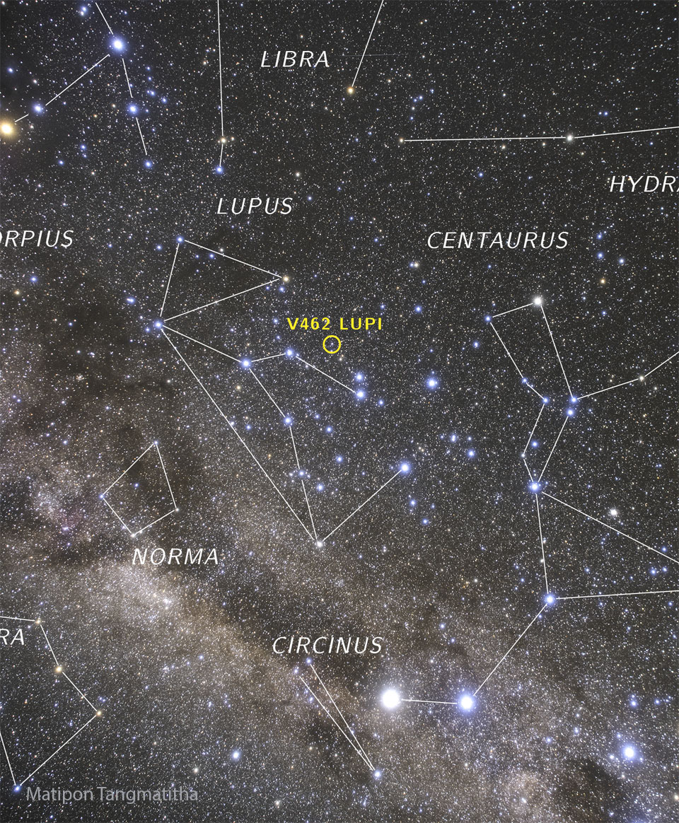 APOD: 2025 July 3 – Nova V462 Lupi Now Visible