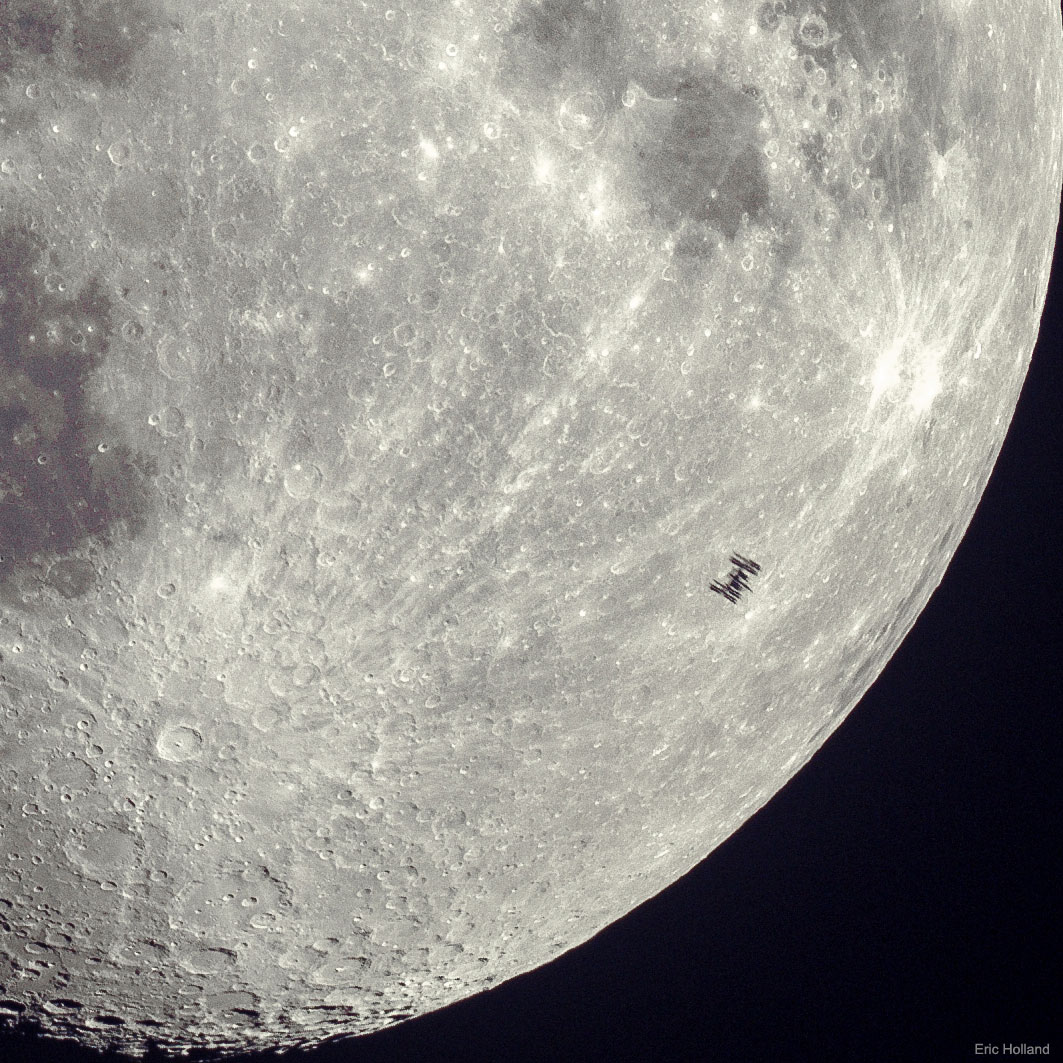 APOD: 2025 June 18 – Space Station Silhouette on the Moon