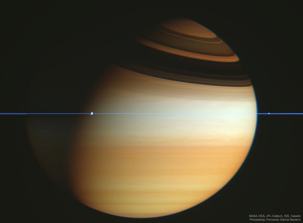 APOD: 2025 November 16 – Crossing Saturns Ring Plane