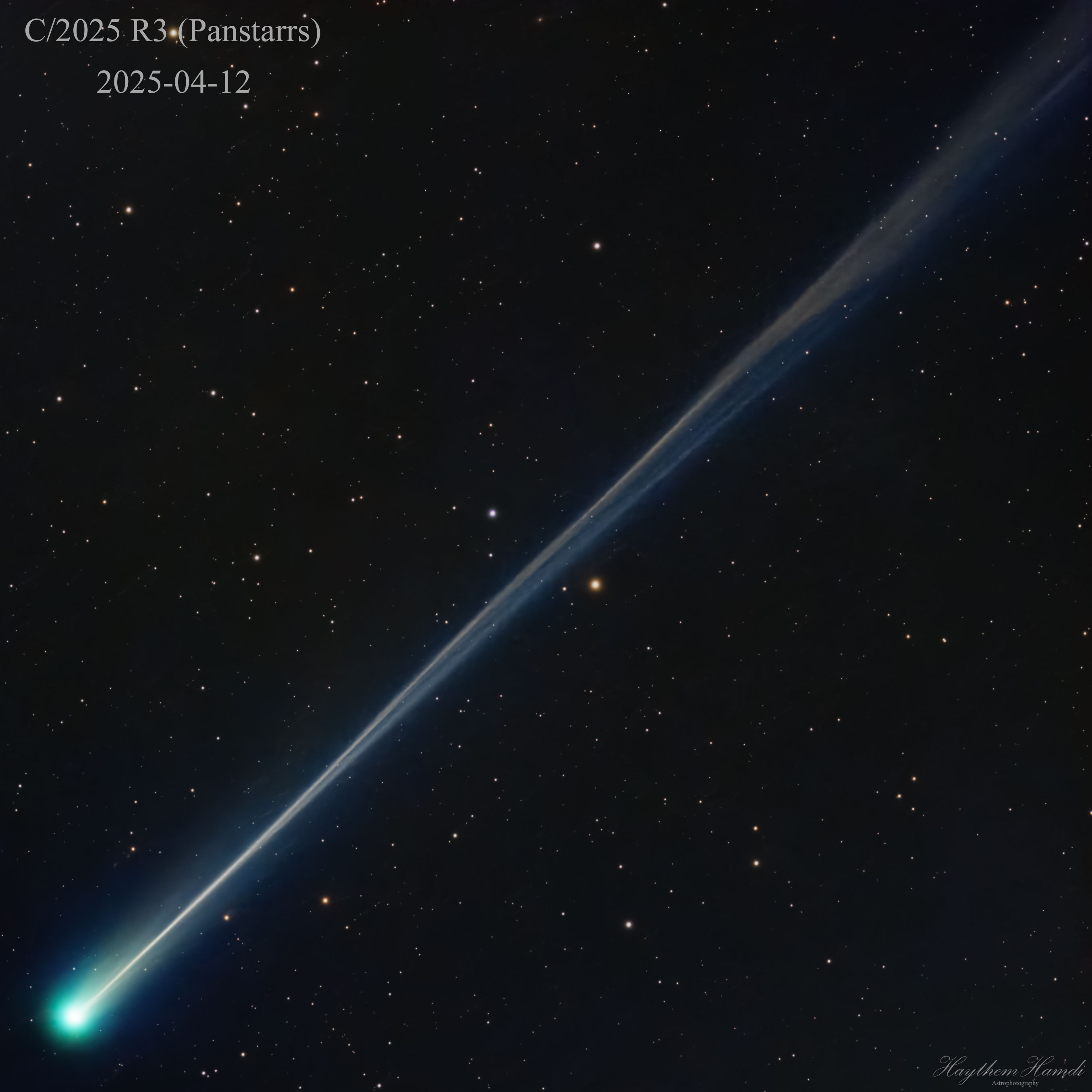 APOD: 2026 April 14 – The Long Wispy Tail of Comet R3 (PanSTARRS)