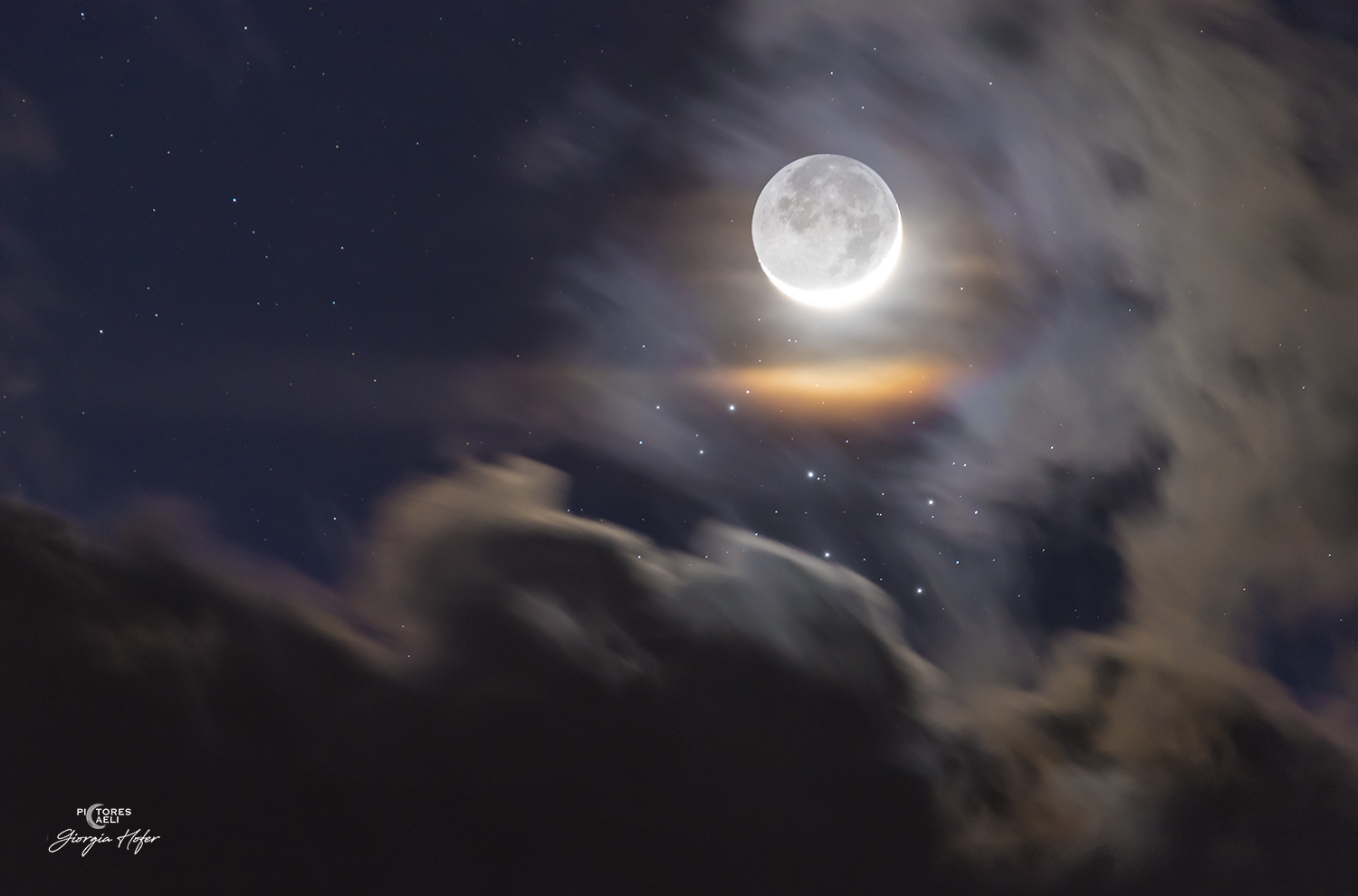APOD: 2026 April 24 – Young Moon and Sister Stars