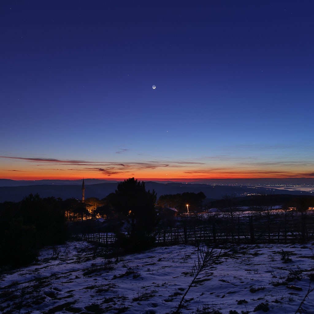 APOD: 2026 February 21 - Twilight with Moon and Planets - NASA Science