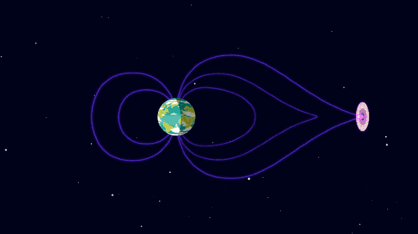 Animated GIF of nightside reconnection forming STEVE. Credit: NASA GSFC/CIL/Krystofer Kim