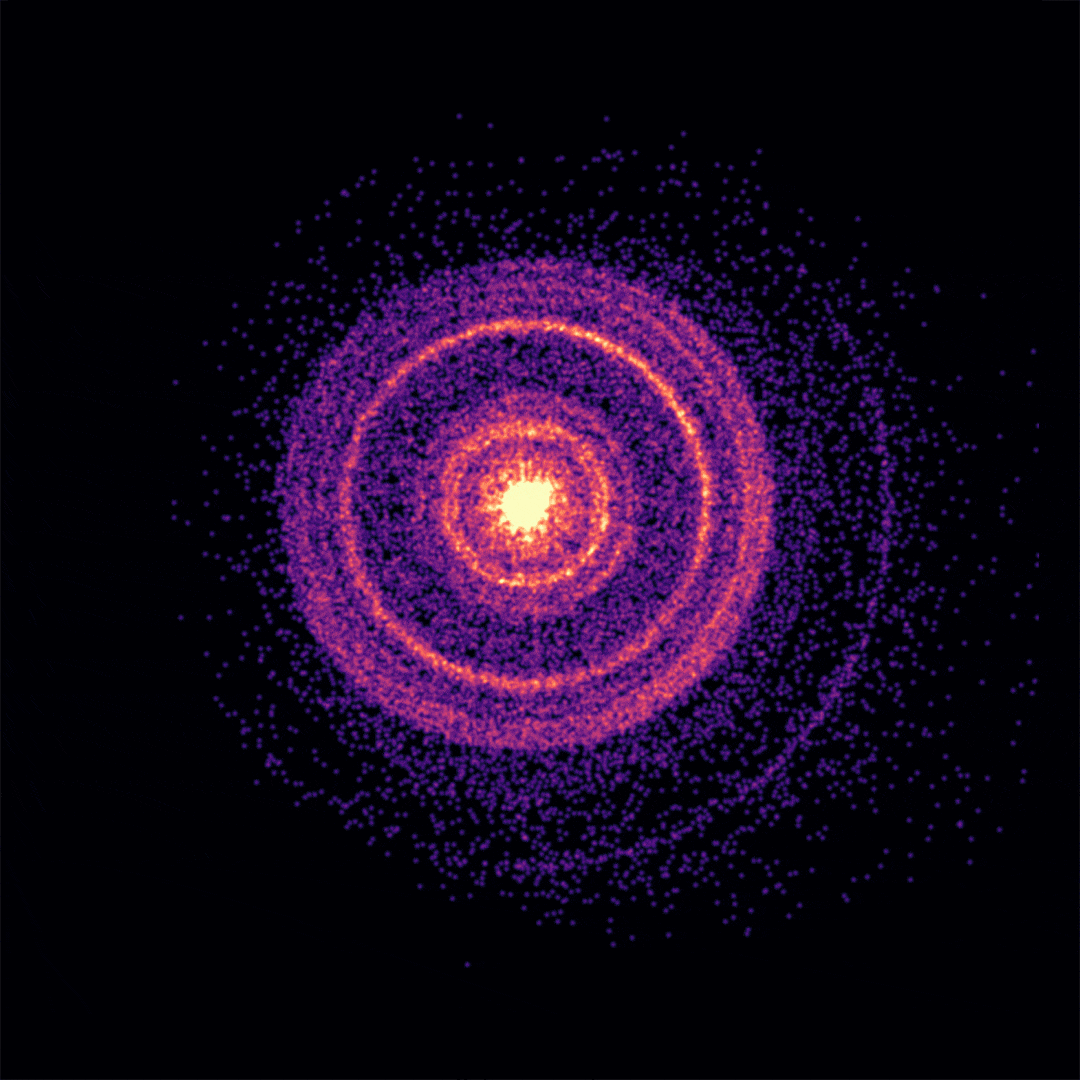 Expanding rings from GRB X-rays reflecting off of dust in our galaxy. 
