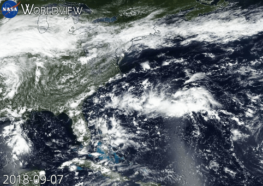 The VIIRS instrument on the joint NASA/NOAA Suomi NPP satellite observed Hurricane Florence as it developed in the Atlantic Ocean and made landfall in North Carolina on Sept. 14, 2018. Credit: NASA Worldview