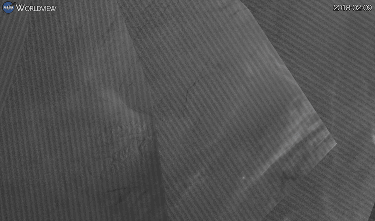 Sea ice seen breaking up in the Arctic.