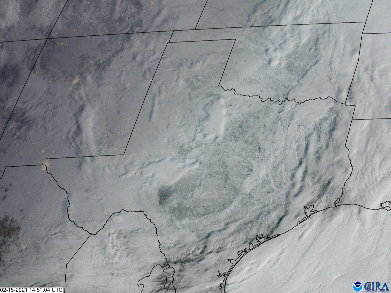 Snow blankets Texas on February 16, 2021 during a major cold wave