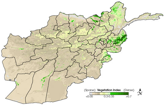 Vegetation Index map of Afghanistan