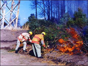 igniting a controlled fire