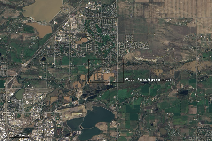 Full-resolution Landsat image of the Platte River and Boulder, Colorado.