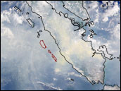 Satellite image of Smoke over Sumatra, 1997