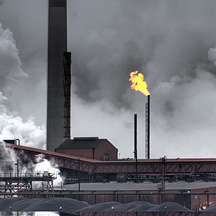 Photograph illustrating  greenhouse gas forcings.