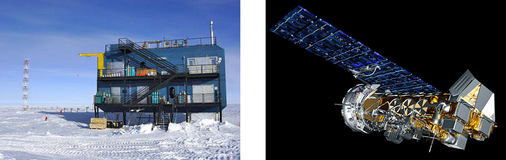 Images of the Atmospheric Research Observatory and Polar Operational Environmental Satellite.