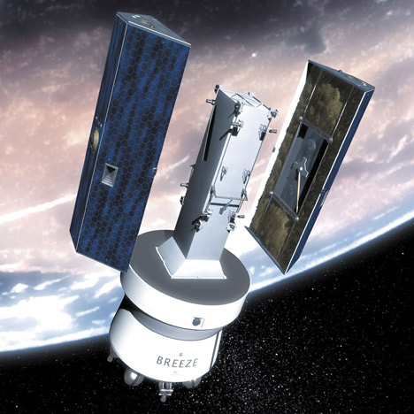 Image showing deployment of the twin GRACE satellites.