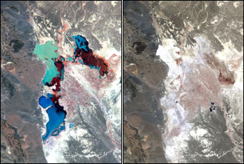 1976 and 2001 satellite images