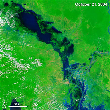 Satellite image of the Tonle Sap Wetlands during the wet season