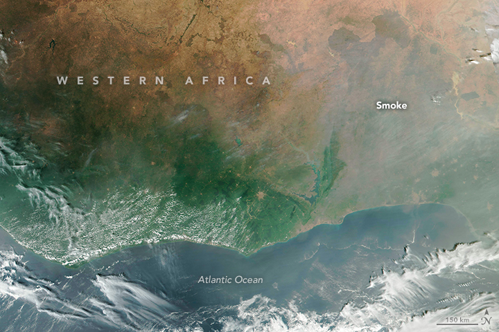 A smoky pall over Western Africa