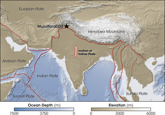 Map of south asian tectonic plates.