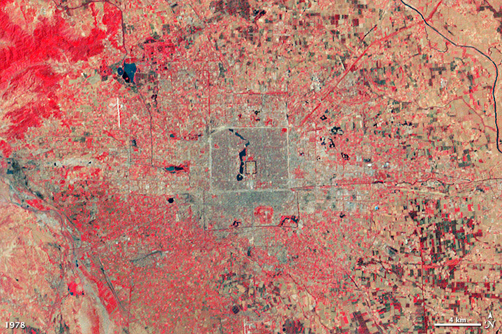 Beijing seen by Landsat 3 in 1978.