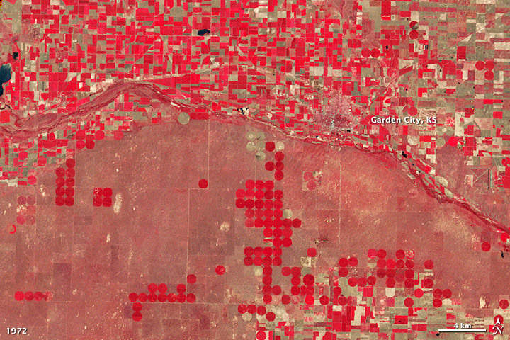 Landsat 1 view of Garden City, Kansas.