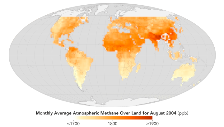 SCIMACHY provided scientists with measurements of methane in the atmosphere