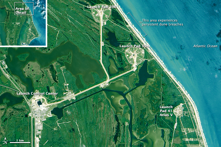 Satellite image of Kennedy Space Center