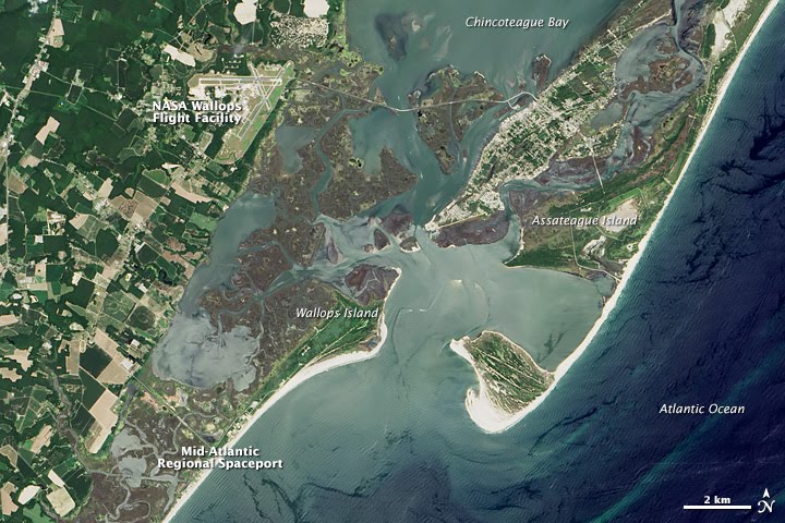 Satellite image of Wallops Flight Facility.