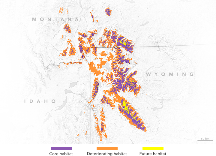 Map of habitat change within the Greater Yellowstone Ecosystem