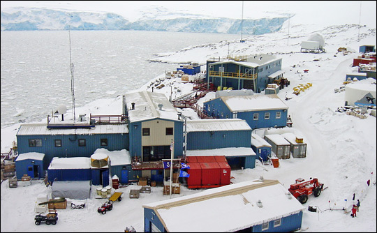 Photograph of Palmer Station, Antarctica.