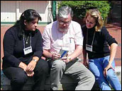 Photograph of David Brooks with Two Teachers