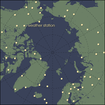 Map of Arctic Weather Stations