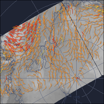 Map of Winds in the Antarctic