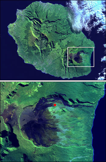 Landsat 7 image of Reunion Island