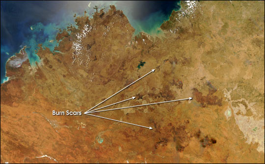 Image of Burn Scars from Satellite
