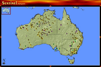 Sentinel Fire Map of Australia